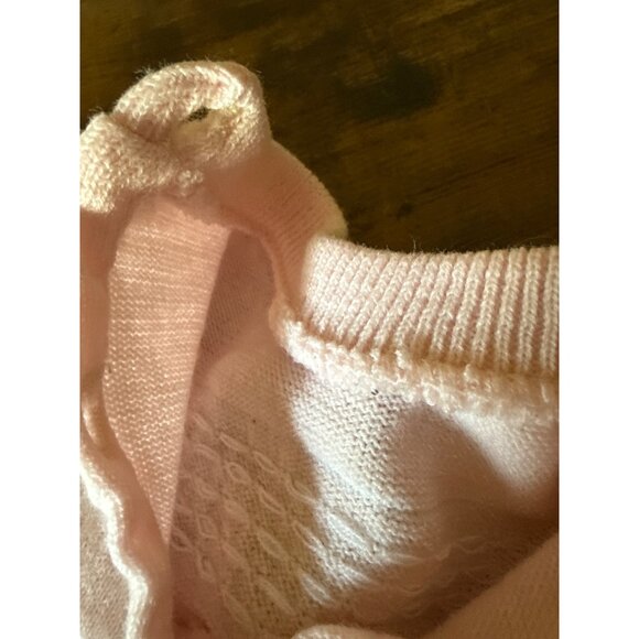 Vintage Baby Girl Doll Knit Dress With Buttons & Bow Pink - Picture 10 of 14